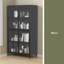 Armoire de rangement en métal de qualité supérieure avec portes en verre trempé, tablettes réglables, dispositif anti-basculement, fermeture magnétique silencieuse et pieds réglables