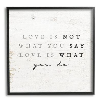 «Love Is What You Do», impression encadrée sur bois