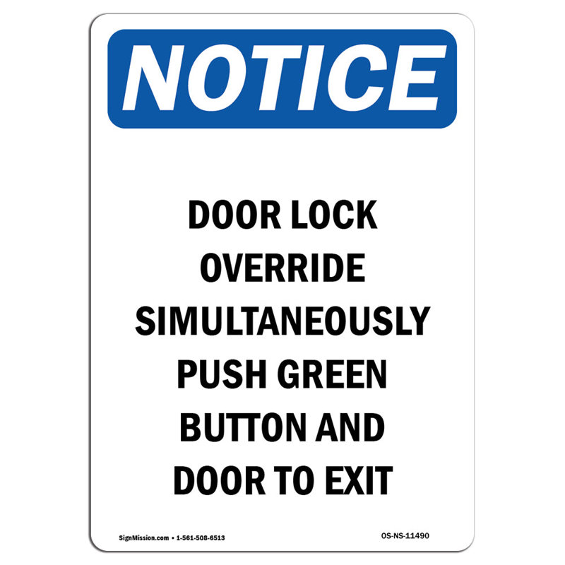 SignMission Door Lock Override Simultaneously Sign | Wayfair