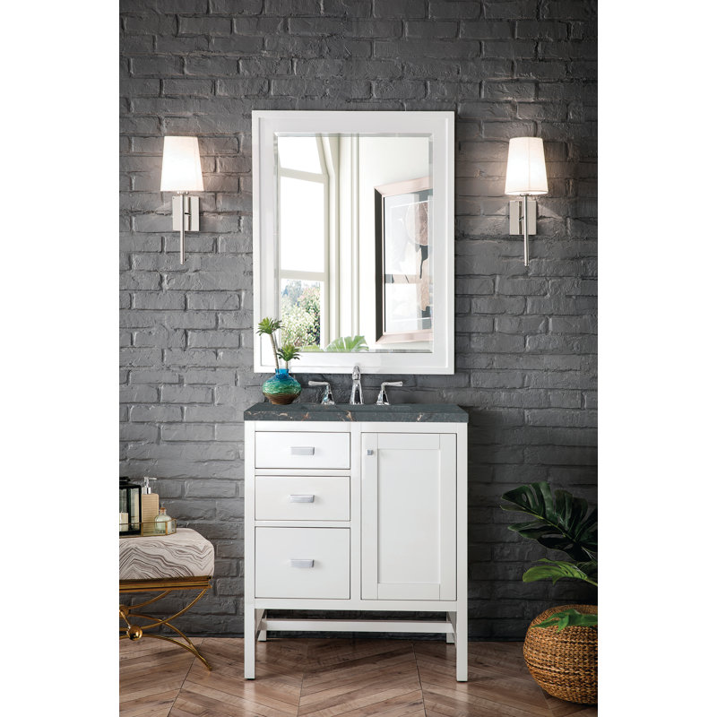 Addison 30 in. Single Vanity, Glossy White, Parisien Bleu, 8" Widespread