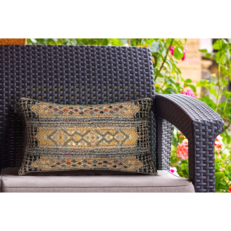  Housse et insert de coussin d'extérieur, Noir, H 12 po x l 18 po