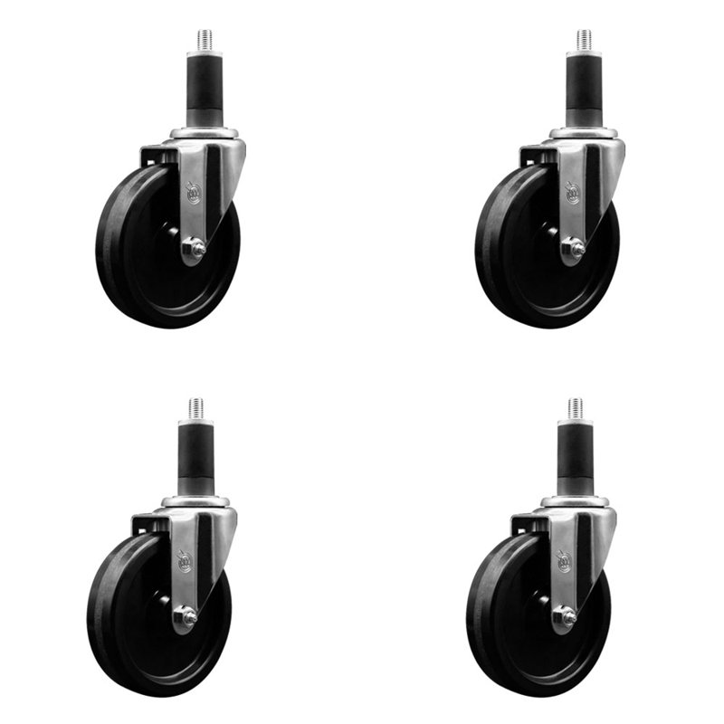 Ensemble de roulettes phénoliques pivotantes à rallonge 1-1 / 4 pouces