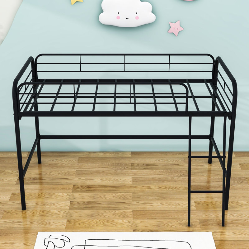 Alodi Twin Size Metal Loft Bed with Ladder