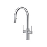 Lateral Two Handle Pull-Down Kitchen Faucet