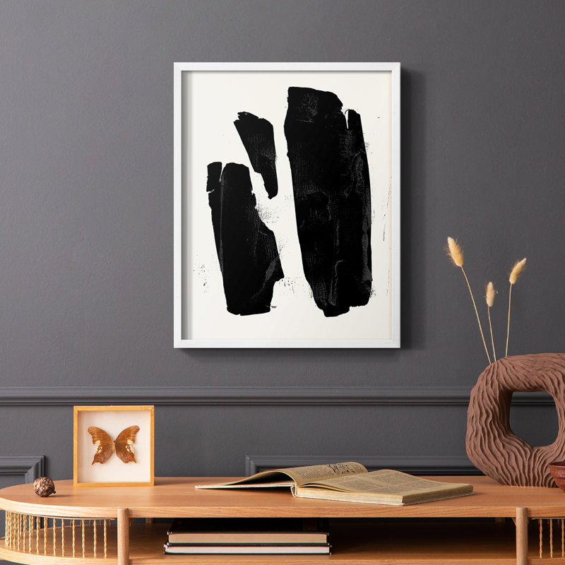 Triple Block Print II, reproduction encadrée - bois massif, Cadre simple blanc, H 10 po x l 8 po