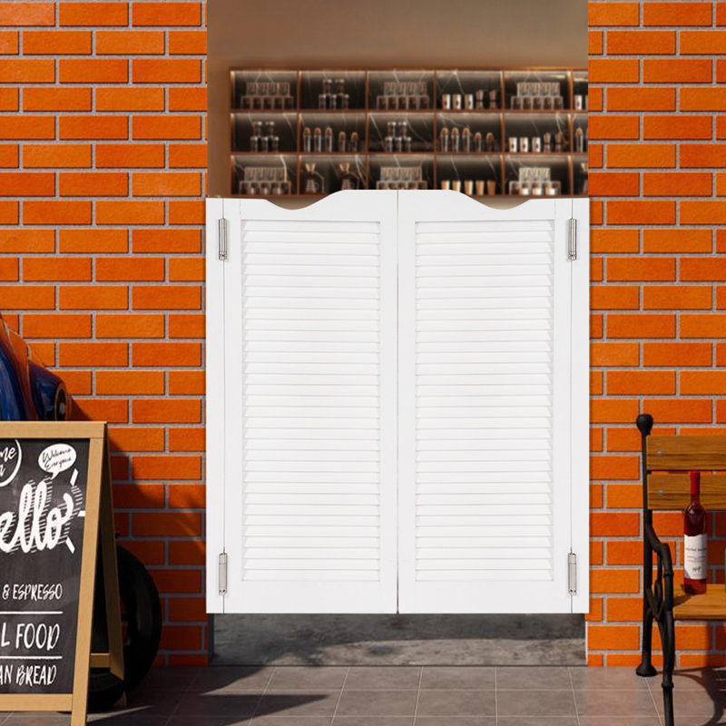 Solid Wood Café/Saloon Doors, 35.83" x 42.13", White