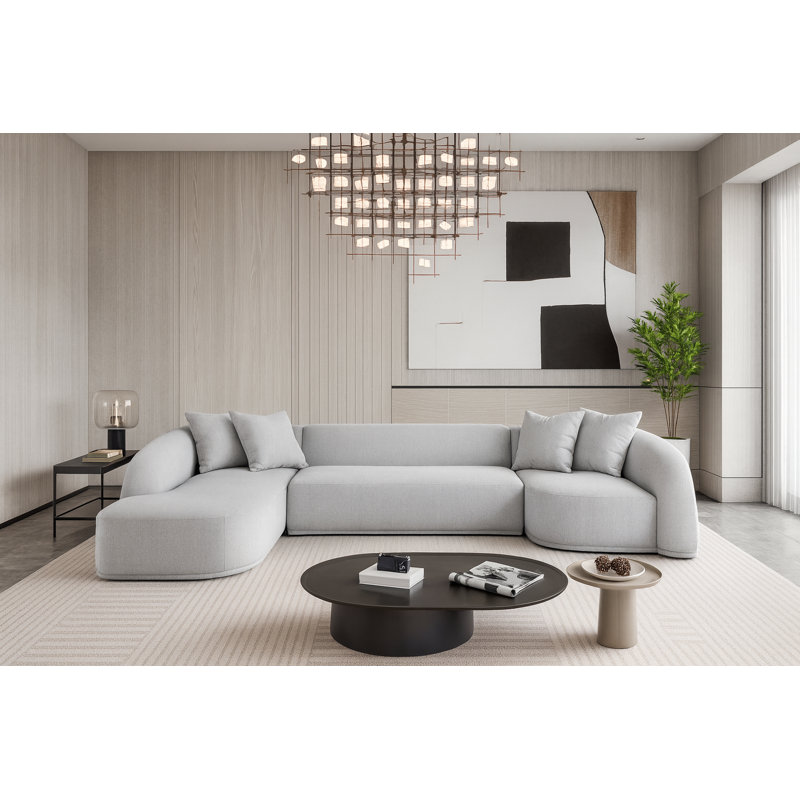 Canapé 122,5 po, Tissu en polyester gris