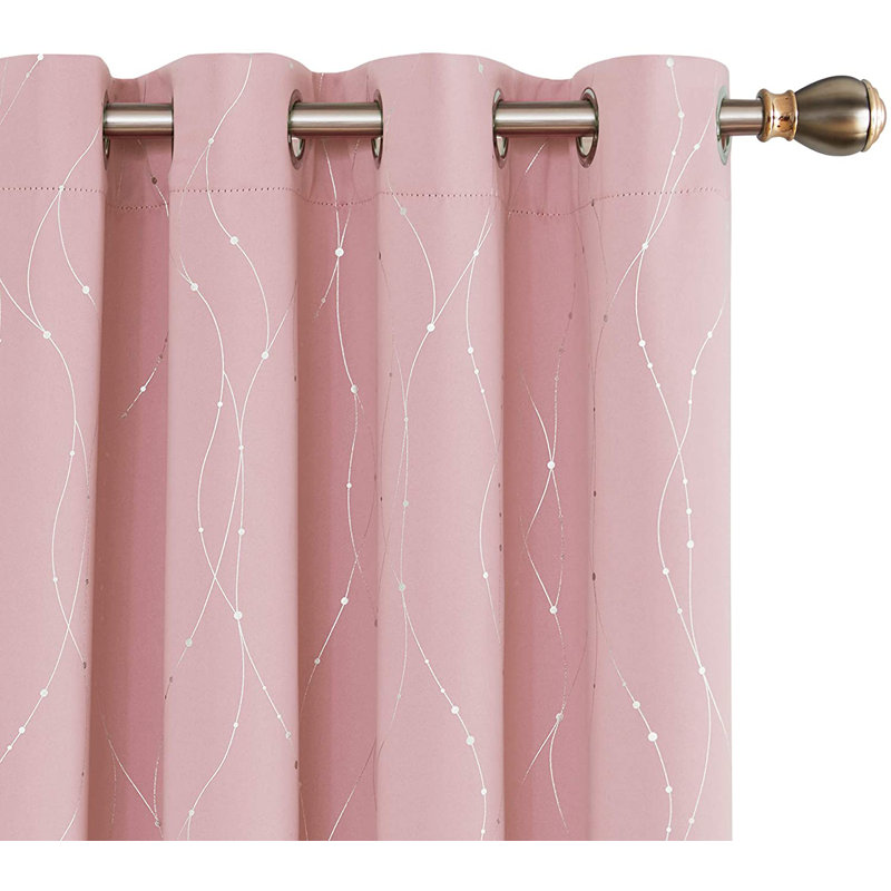 Cohmer Room Darkening Curtain Pair, Coral Pink, 52" W x 54" L