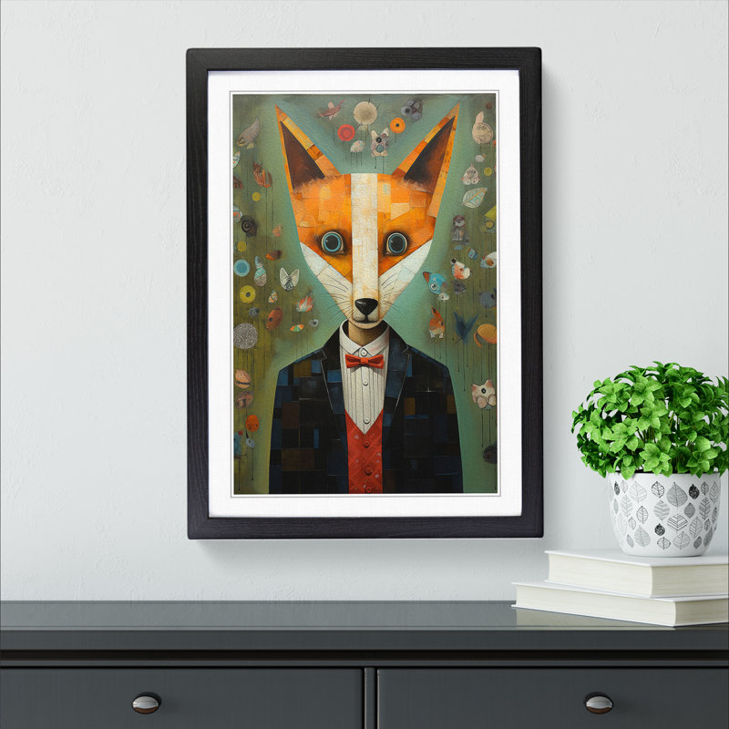 Single Picture Frame Print on Wood, 34cm H x 25cm W, Black Framed