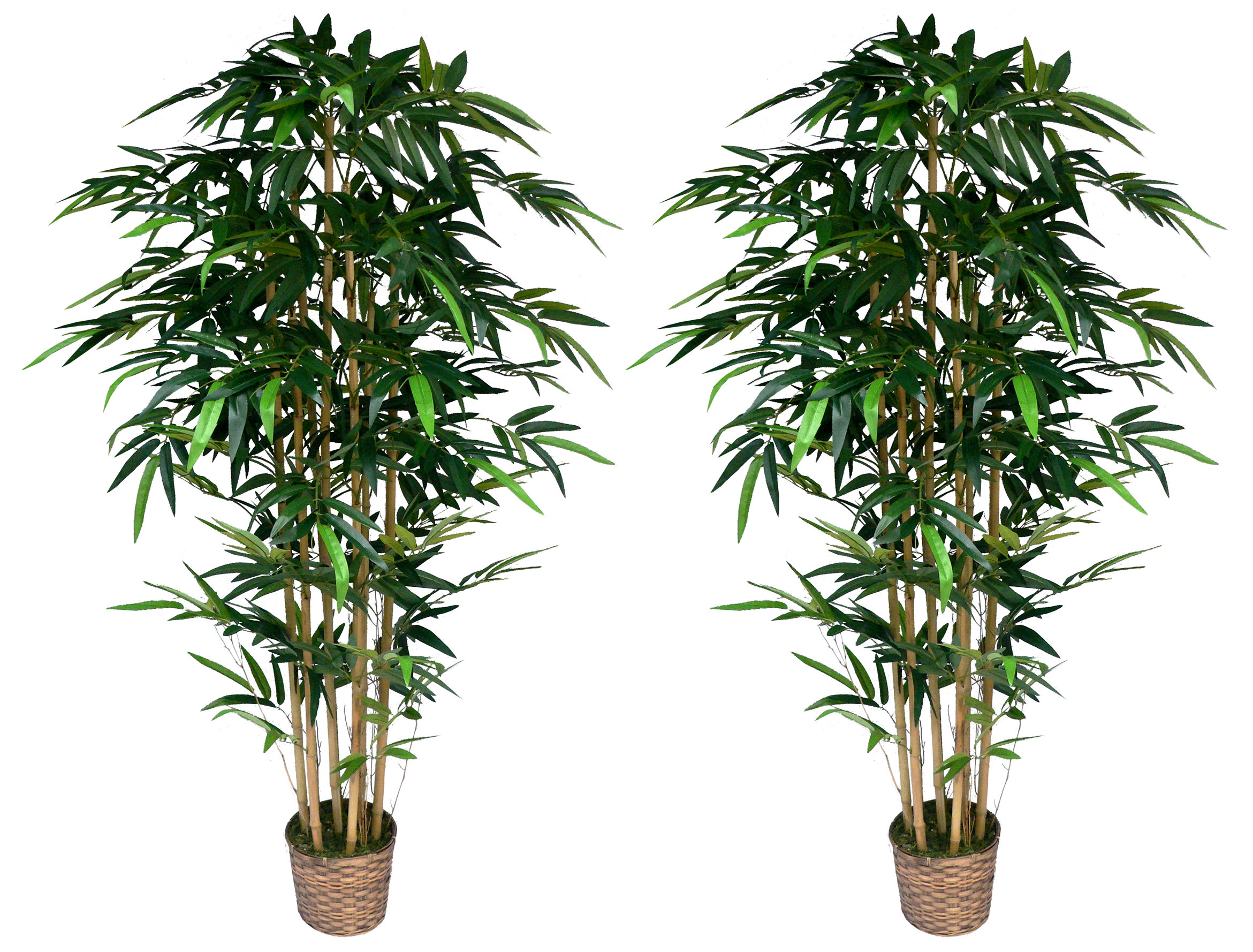 Freeport Park® Tall High End Realistic Silk Bamboo Tree in Basket