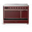 Cuisinière à induction de 48 pouces avec 6 éléments à induction en bourgogne Majestic III Series (garniture en cuivre)-124828833-124828830