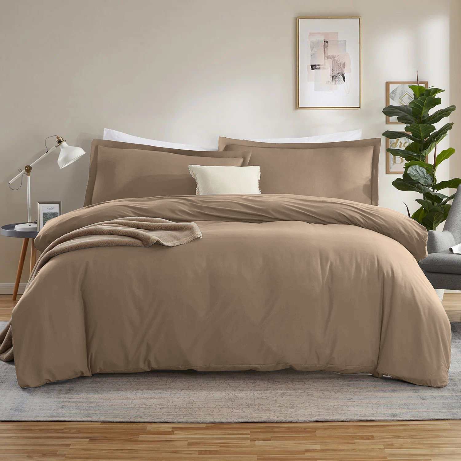Oxford Homeware Luxury 100% Microfiber 300TC Reversible 3-Piece Dyed Duvet Cover Set with Pillowcases | Wayfair.co.uk