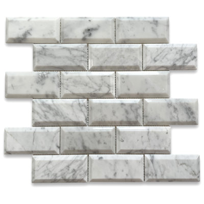 12 in. x 12 in. Glazed Marble Tile
