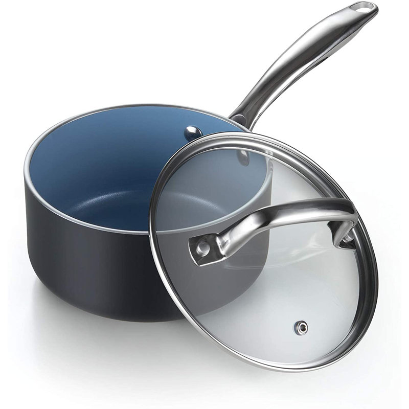 10-Piece Gray Nonstick Aluminum Cookware Set with Utensils
