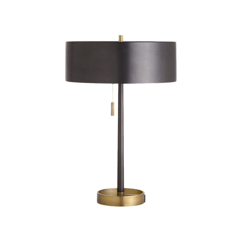 Violetta Table Lamp, Matte Black/Antique Brass