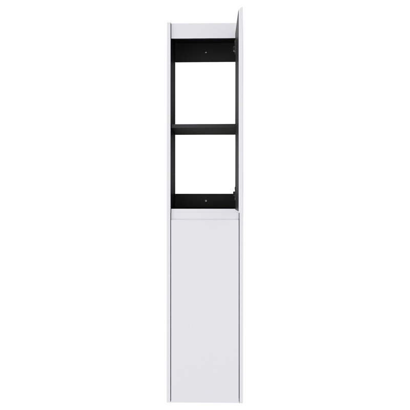 12" Space-Optimized Bathroom Side Cabinet, 2 Soft-Close Doors, Wall-Mounted (12x2 KD), White