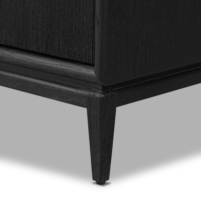 Rosenell Media Console-Oak Solid, Black