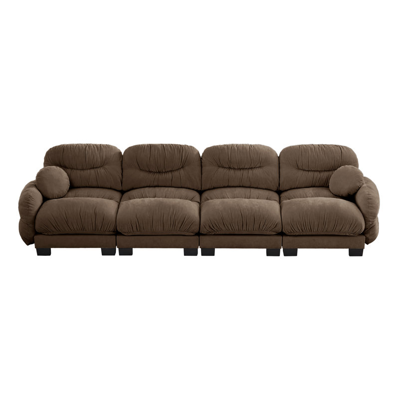 Compression Modular Sofas, Chenille 4 Seater Modern Home Family Seating
