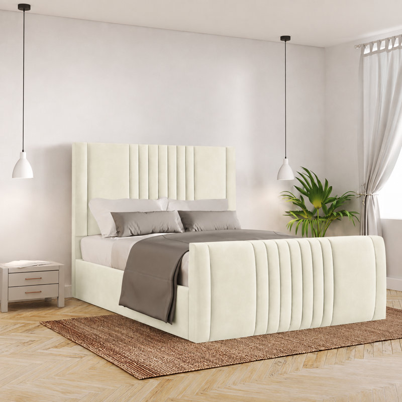 Bennit Upholstered Ottoman Storage Bed, Single (3'), Cream