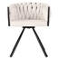 Tufted Metal Parsons Chair in Beige
