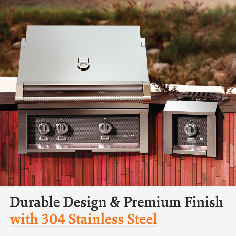 Aspire Grill Built-In, 2 U-Burner, Rotisserie 30", Natural Gas