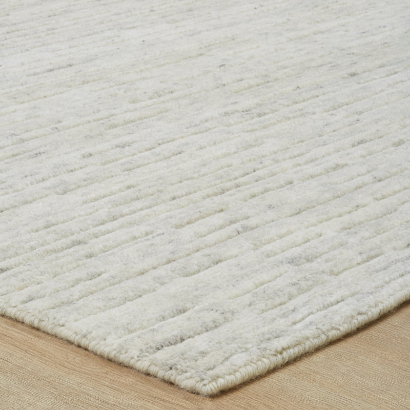 Luxe Light Grey Wool Area Rug, Rectangle 3'6" x 5'6", null