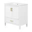 Meuble-lavabo 30 po avec lavabo en céramique - Pieds en bois massif, portes et tiroir à fermeture en douceur, tablette de porte-129594491