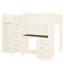 Lit mezzanine beige avec tiroirs, tablettes et bureau - Tablettes de rangement en bois d'excellente performance