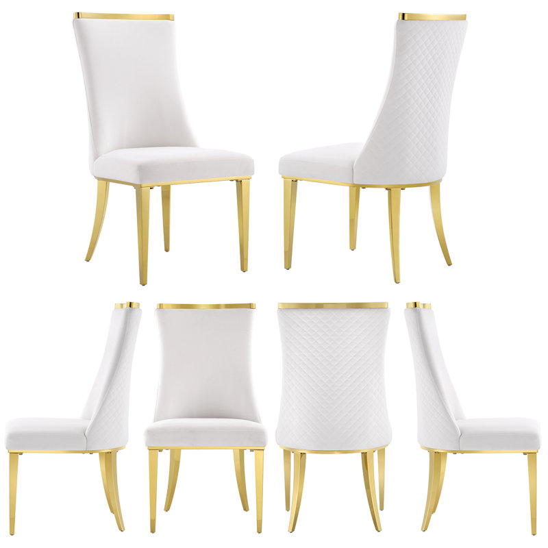 Chaise parsons capitonnée en velours, 6