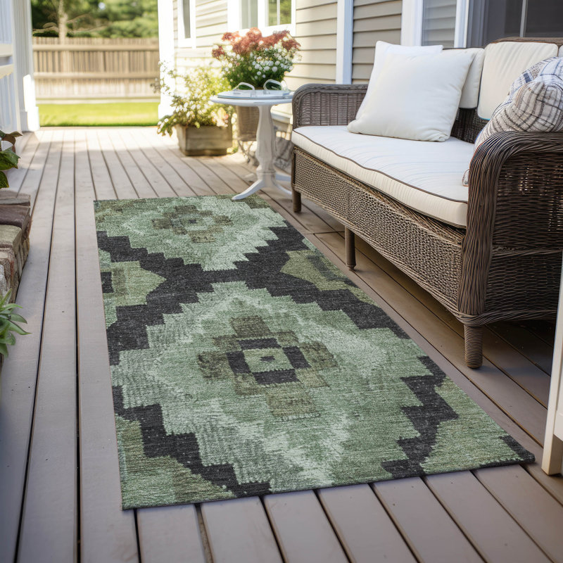 Tapis intérieur / extérieur Xhevrie lavable à la machine, Tapis de couloir 2 pi 3 po x 7 pi 6 po