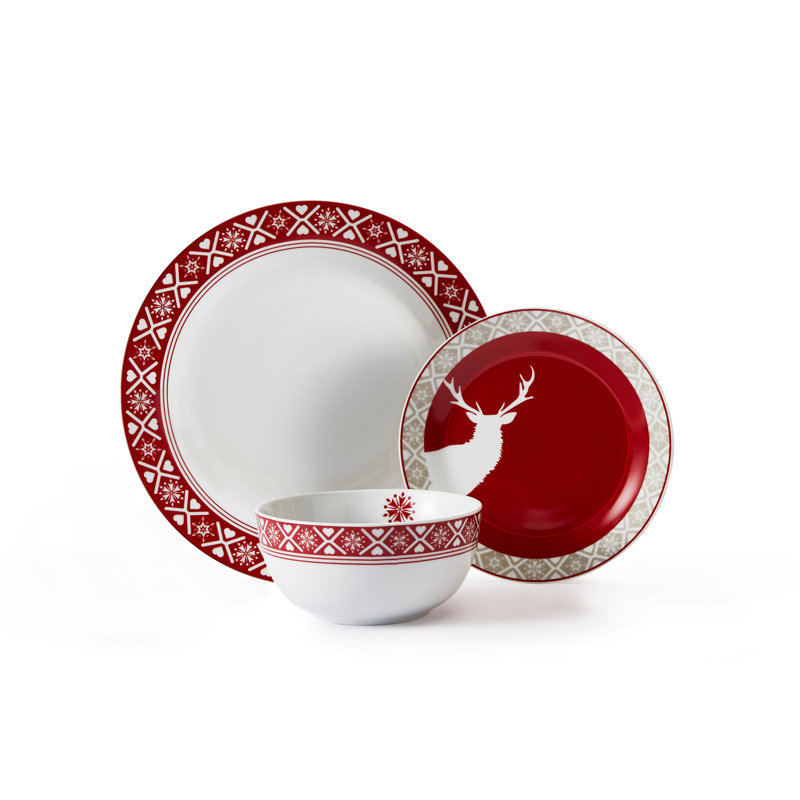 12pc Nordic Reindeer Dinner Set