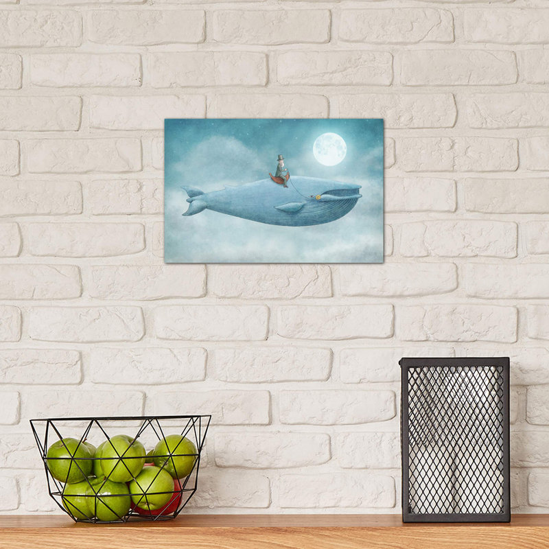 Whale Rider 1 Piece Wall Art on Canvas, Wrapped Canvas, 20.32 cm H x 30.48 cm W