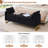 Lunara 66"W Upholstered Teddy Modern Bedroom Storage Bench End of Bed with Gold Legs,Arm Pocket and 2 Pillows-1637851985-1632107627