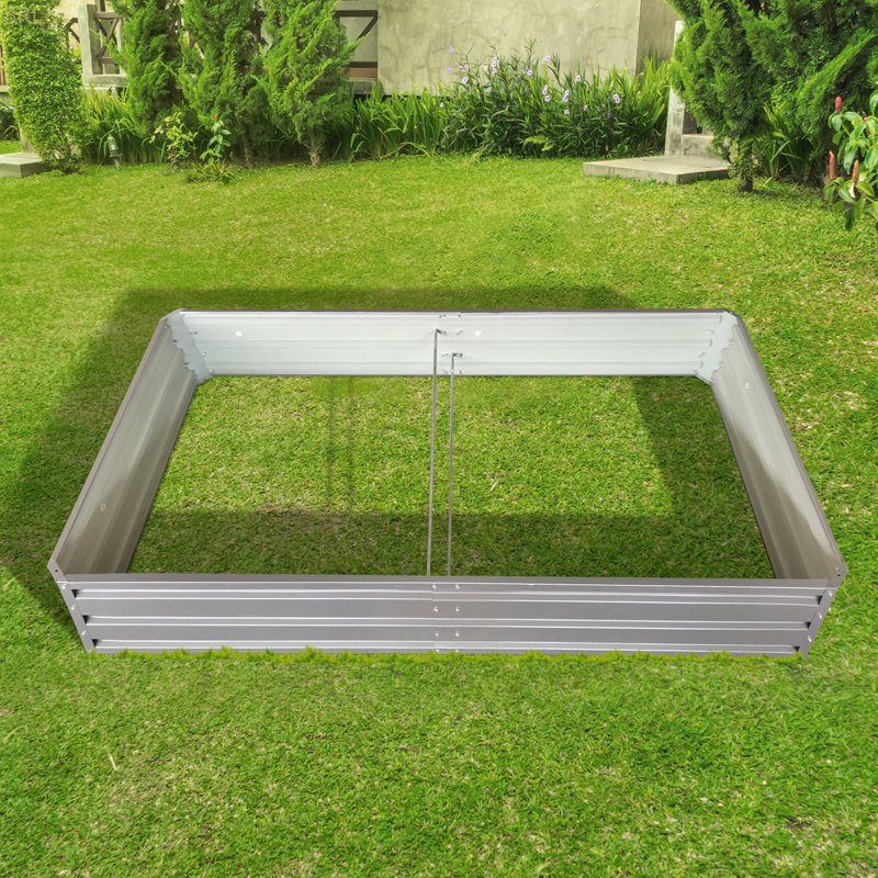 Lit de jardin en métal, jardinière en métal, Gris, H 11,8 po x l 70,8 po x P 35,4 po