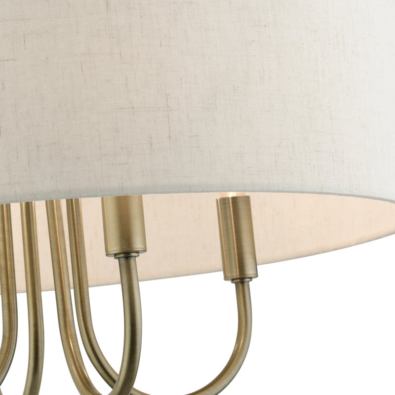 Luminaire suspendu tambour simple à 4 lumières Miala, Laiton antique