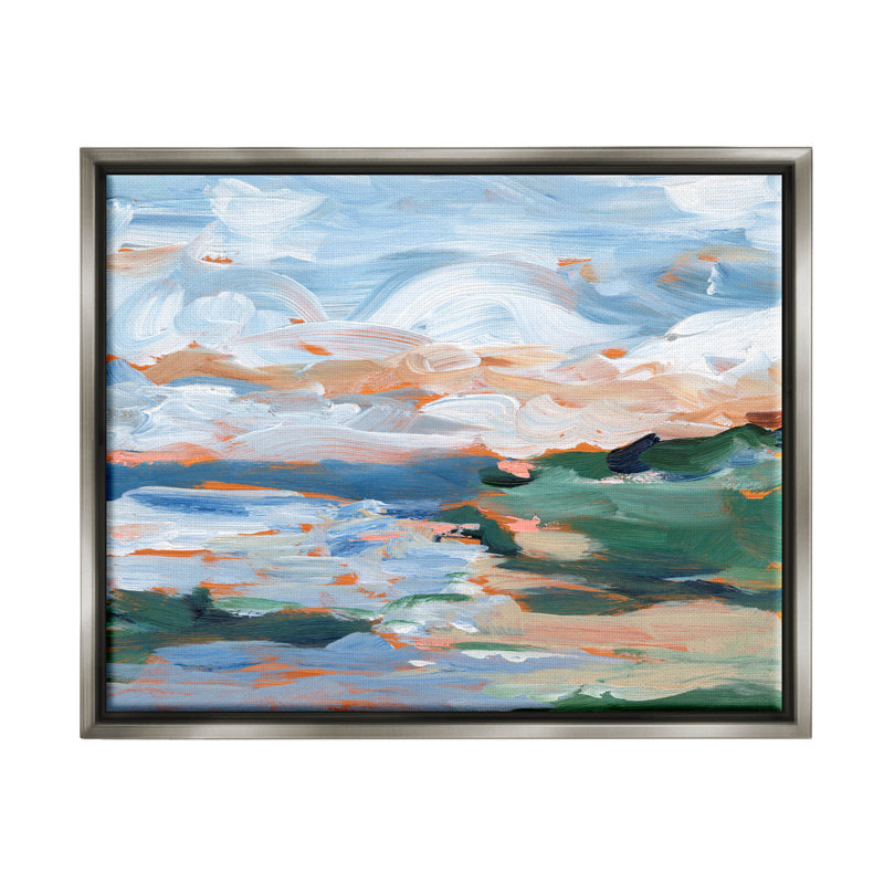«Seaside Modern Landscape Scene», art mural encadré flottant par Ethan Harper, H 25 po x l 31 po x P 1,7 po