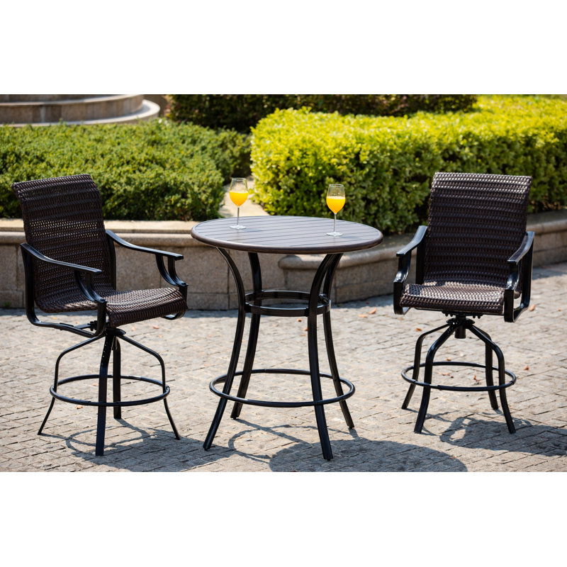 Halladay 3-Piece Wicker Bistro Set