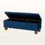 Banc de rangement en tissu de velours bleu marine Johs, H 17,32 po x l 52,17 po x P 16,73 po-2124825673