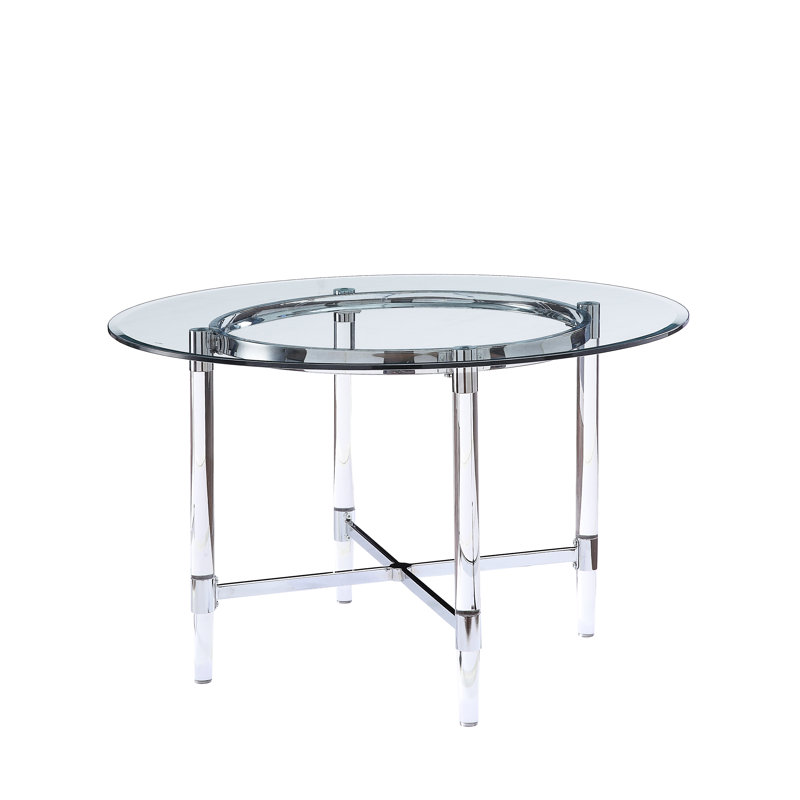 Prestley Round Glass Top Dining Table