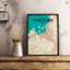 « fukuoka city map », reproduction d’impression sur affiche en couleur-22633735