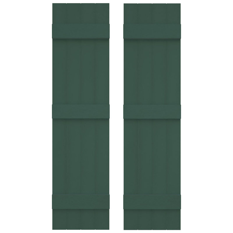 Builders Edge, volets sur mesure TailorMade jointés, volets Board-n-Batten, avec volets à volets, Vert forêt, 66"