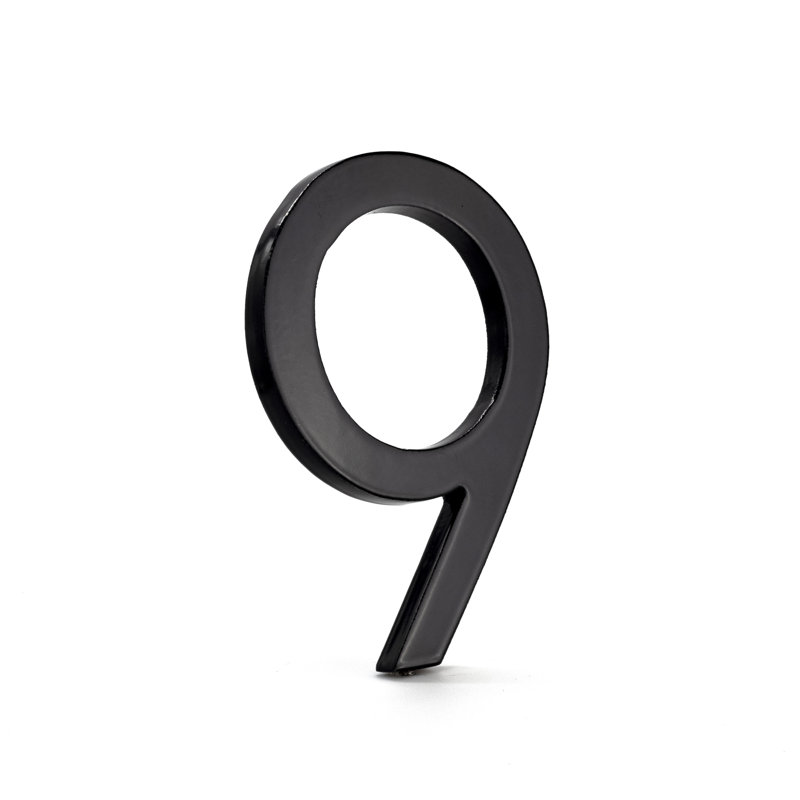Numéro de maison à fixation flottante 24 po, Nickel satiné / sable, 9