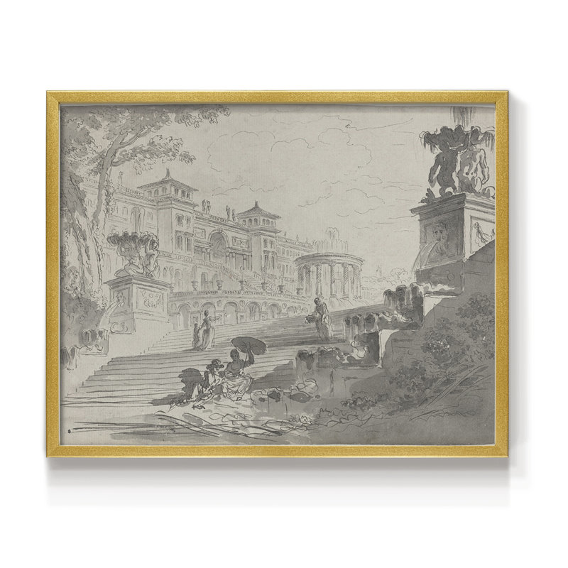 Vintage Sketch Work-XLI -Framed Print - Restickable