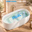 Baignoire autoportante compacte en pierre 51 po x 25,5 po StonePure, baignoire profonde 13 po avec trop-plein, bonde escamotable-137882531