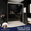 Double porte de douche coulissante, porte de salle de bain coulissante semi-sans cadre-118570999