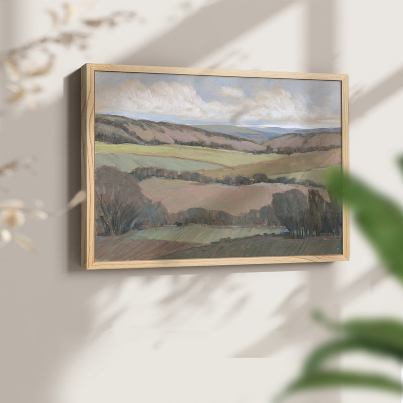 Hilly Countryside II - Reproduction encadrée - Restickable, H 11 po x l 14 po, Naturel