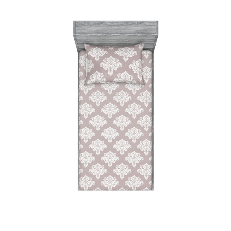 Drap-housse et taie décorative Ambesonne, Ensemble de draps pour lit simple avec 1 taie d'or