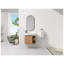 Meuble-lavabo mural 24 po avec lavabo en céramique blanche avec finition imitation chêne et porte à fermeture en douceur 24 po