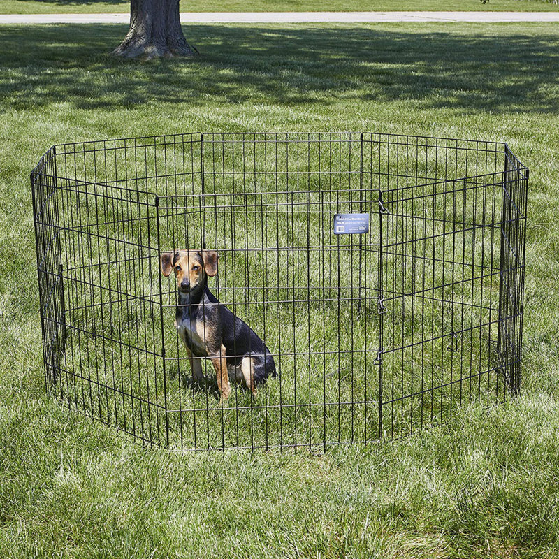 Black Metal 42" Tall Foldable Pet Exercise Pen