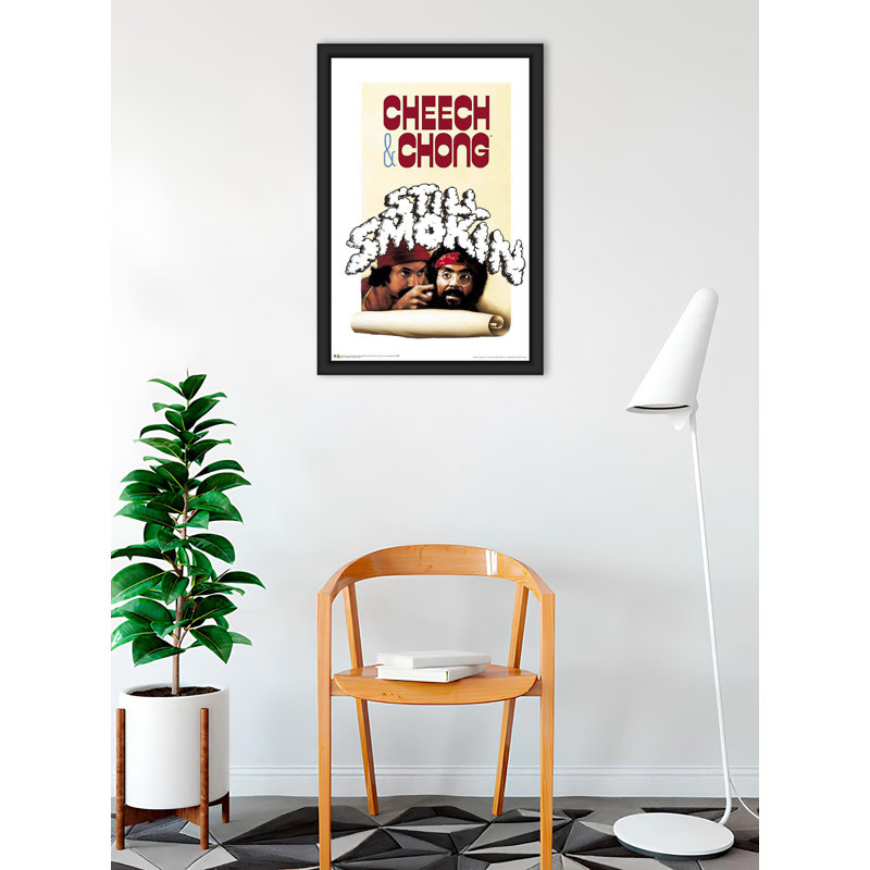 Cheech and Chong - Still Smokin ', affiche d'art encadrée - 24 x 36 pouces - Cadre en bois massif avec verre plexi
